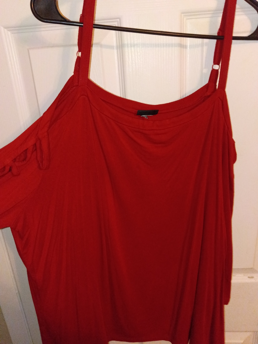 torrid Red Off-Shoulder Long Sleeve Top